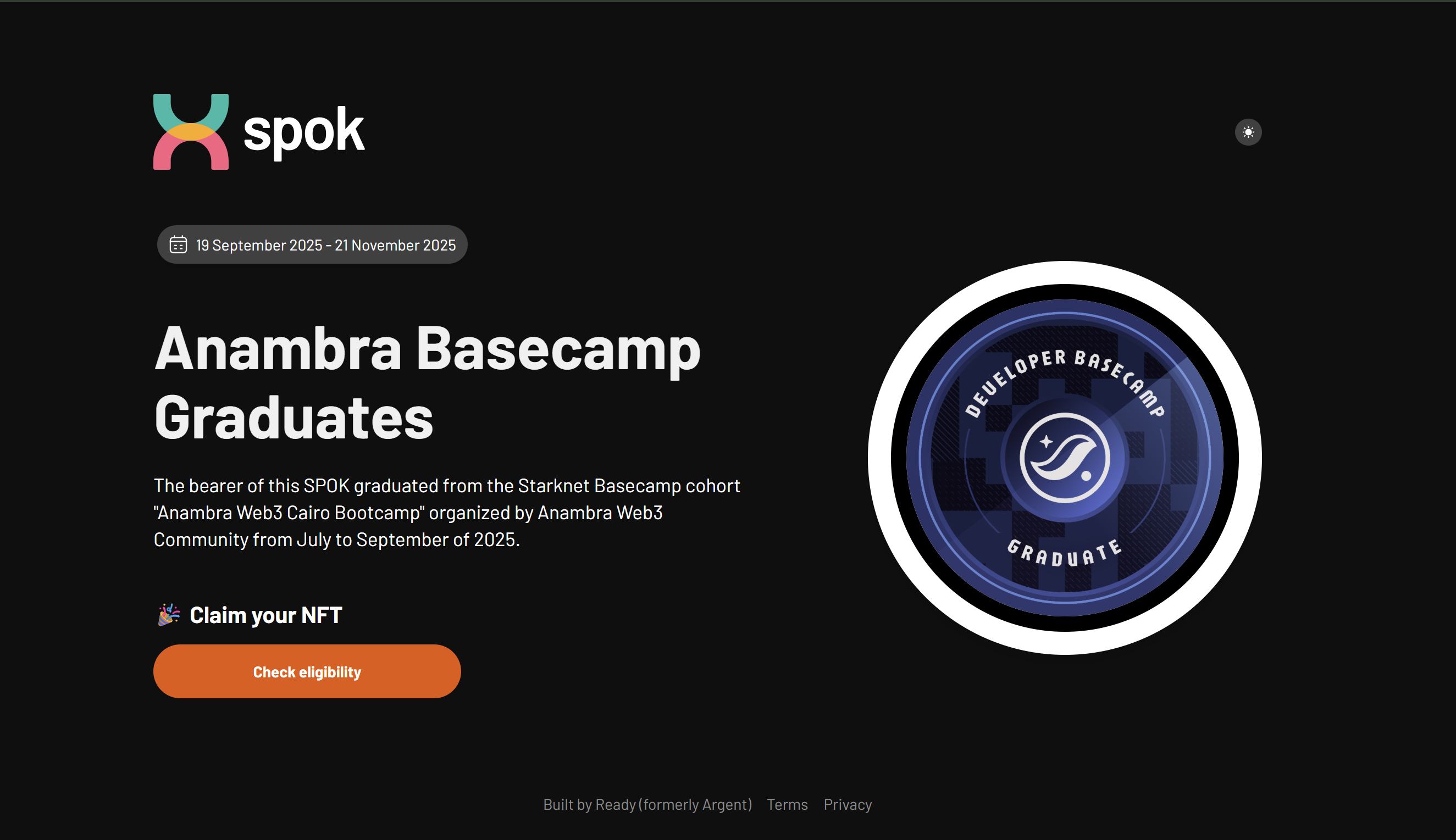 Anambra Web3 x Starknet Basecamp - Challenge Winner